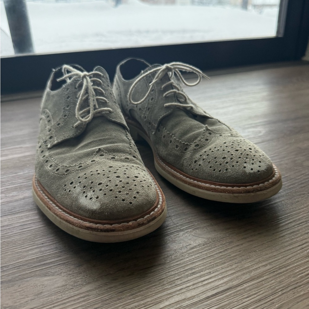 Men's Suede Oxford Shoes - Gray